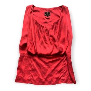 NWT Vivienne Westwood Anglomania Red Silk Slouchy Tank Top EU 40